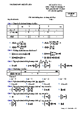Đề kiểm tra môn Toán 10 chương IV - Mã đề thi 132